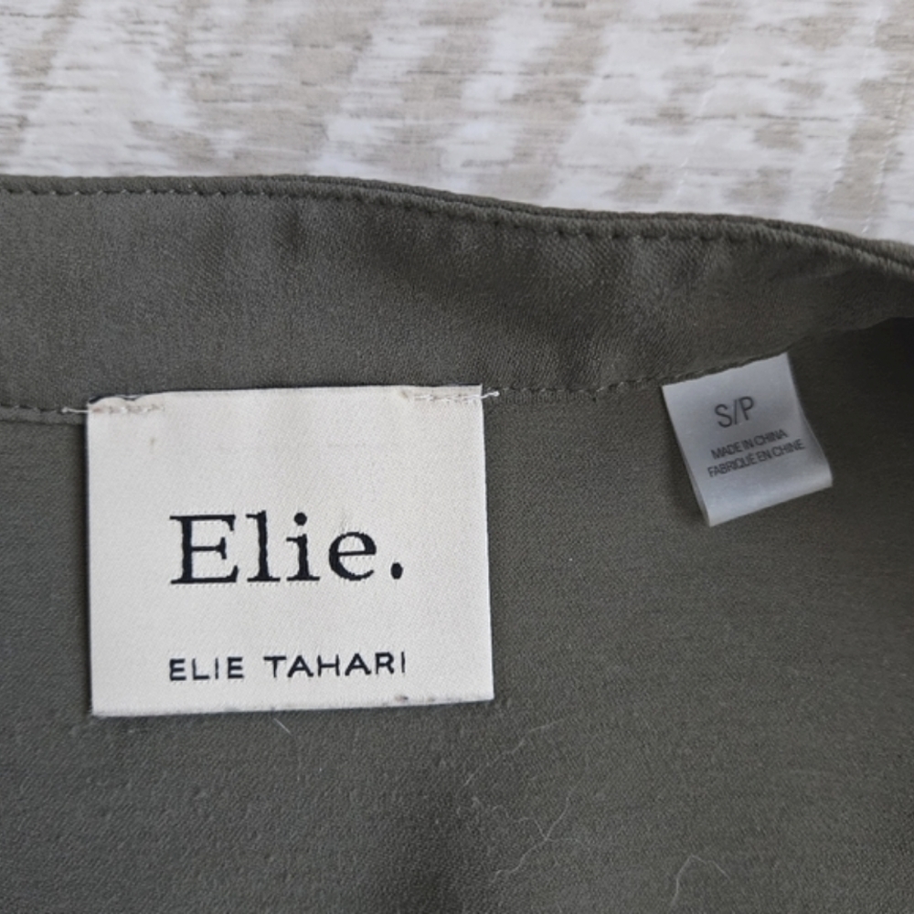 Elie Tahari No Collar Tunic Blouse - Picture 12 of 13